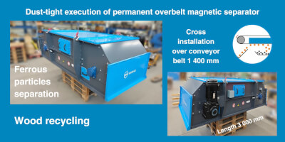 Metal separation in dusty operation of wood recycling
