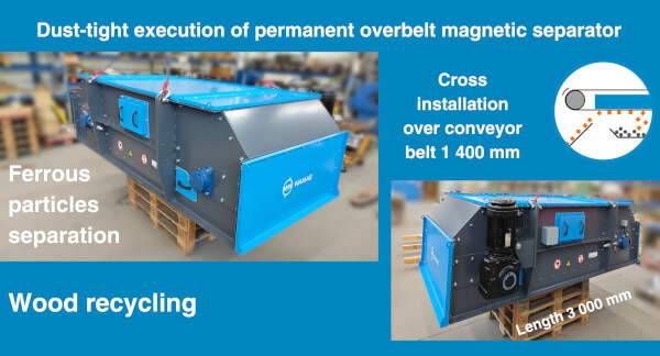 Metal separation in dusty operation of wood recycling